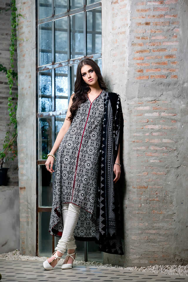 Gul Ahmed Muharram Black & White Dresses 2015