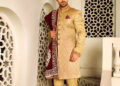 Golden Sherwani by Shameel Khan 3